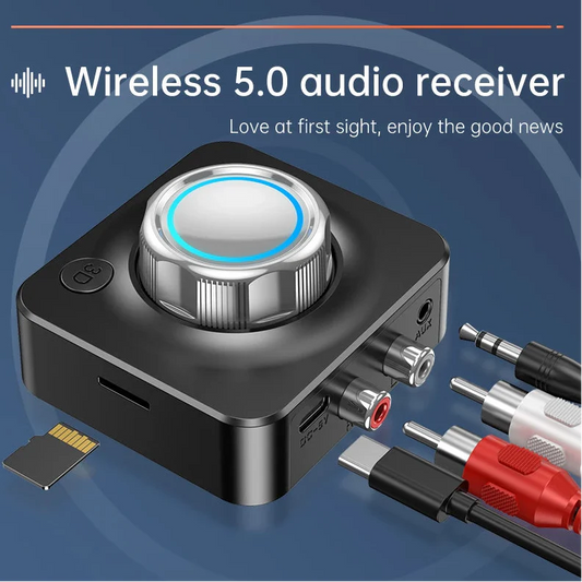 🎶 VAORLO Thunderlink 3D Bluetooth 5.0 Audio Receiver — Dual RCA + AUX HiFi Adapter with Surround Bass, SD Support & Auto Connect