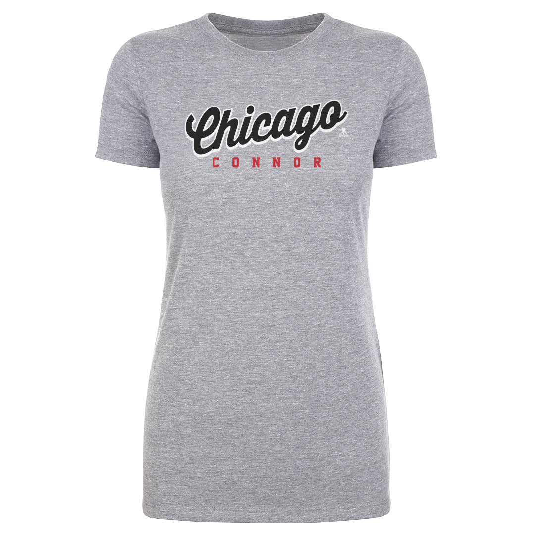Connor Bedard Chicago Script Connor WHT