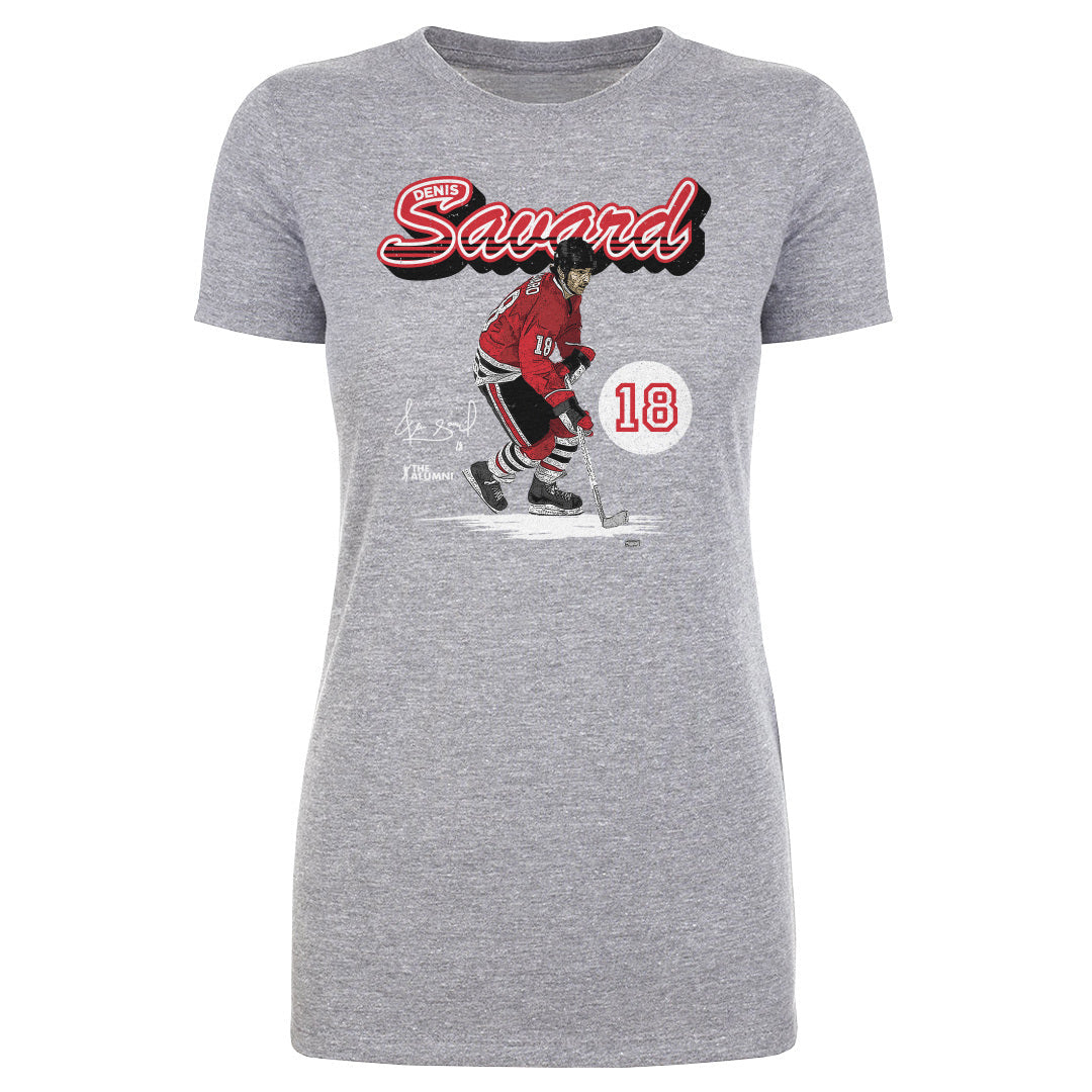 Denis Savard Chicago Retro Script WHT