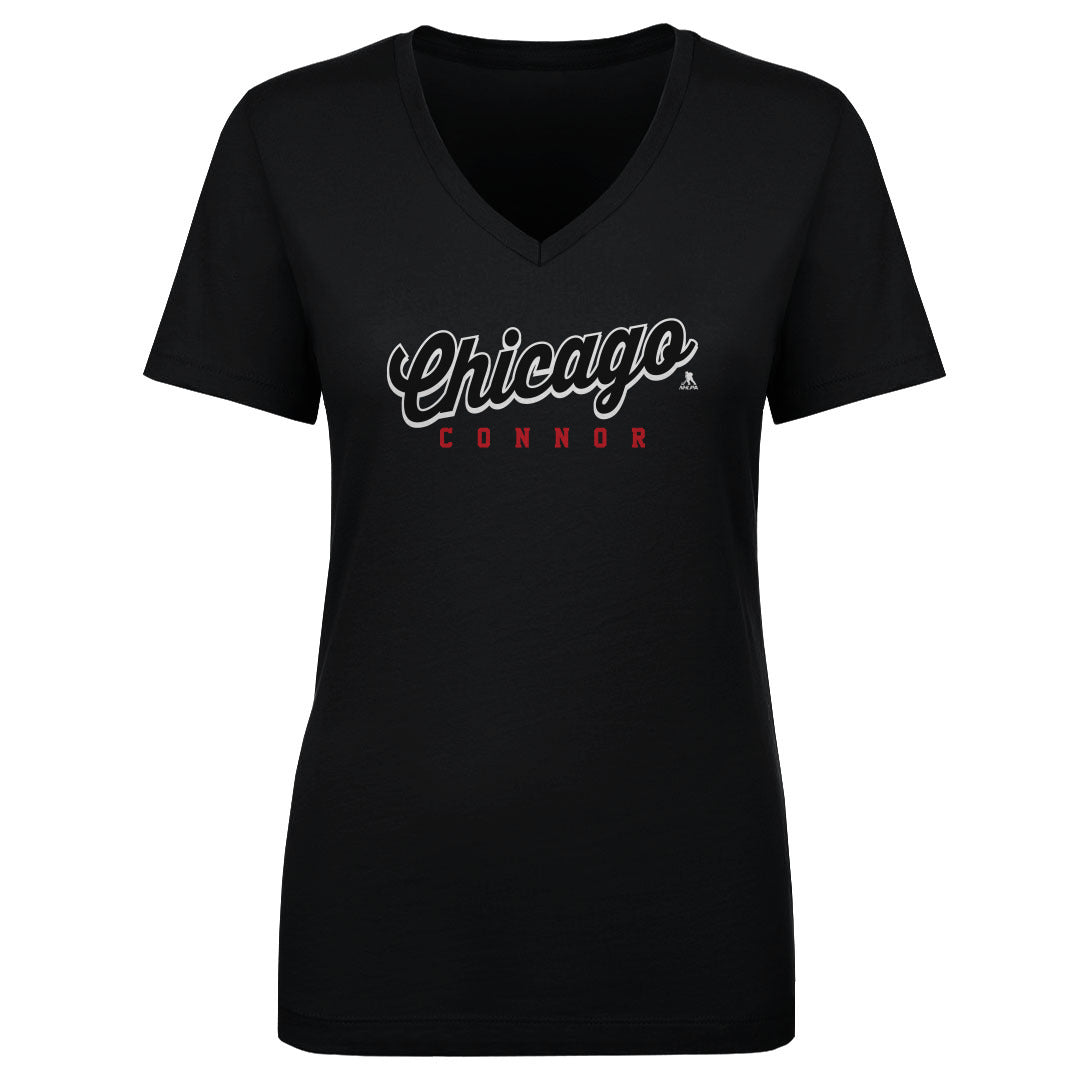 Connor Bedard Chicago Script Connor WHT