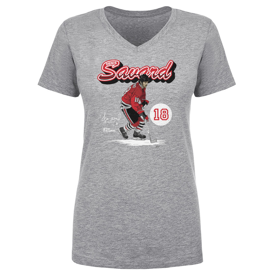Denis Savard Chicago Retro Script WHT