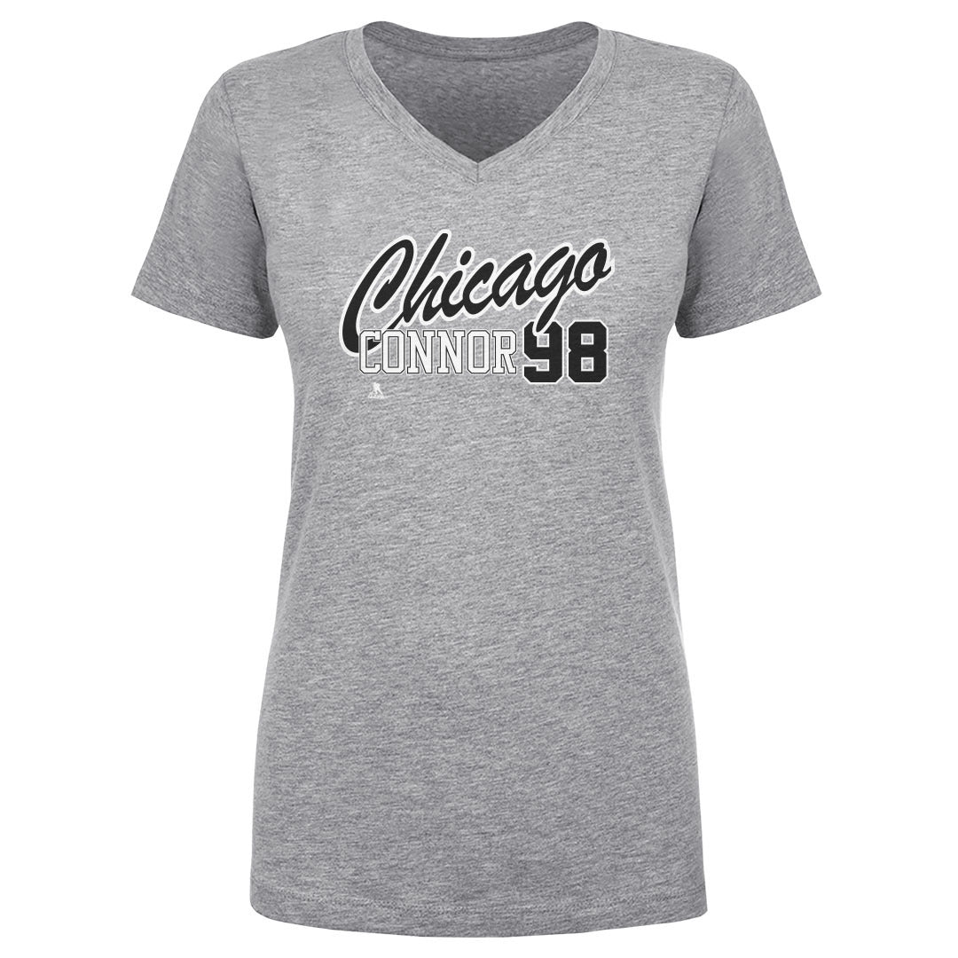 Connor Bedard Chicago Script 98 WHT