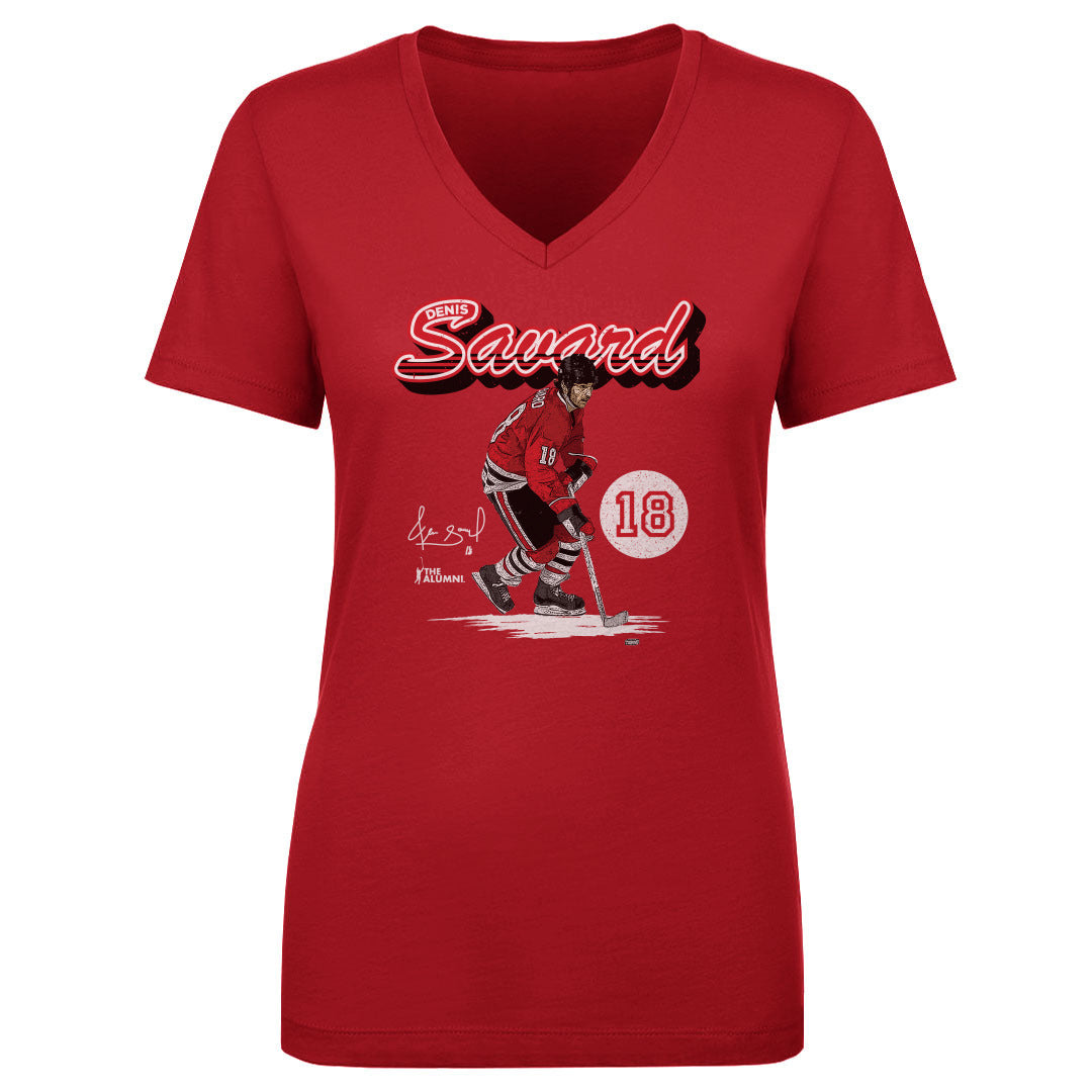 Denis Savard Chicago Retro Script WHT