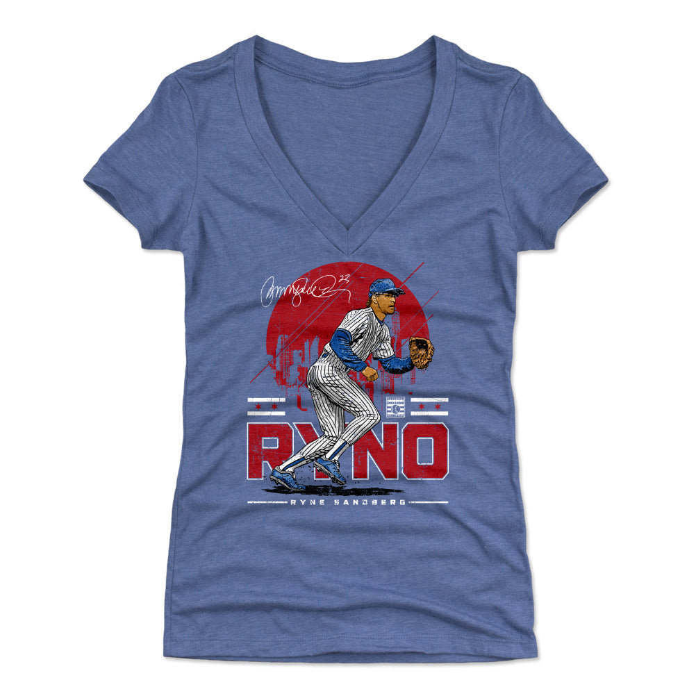 Ryne Sandberg Chicago Skyline WHT