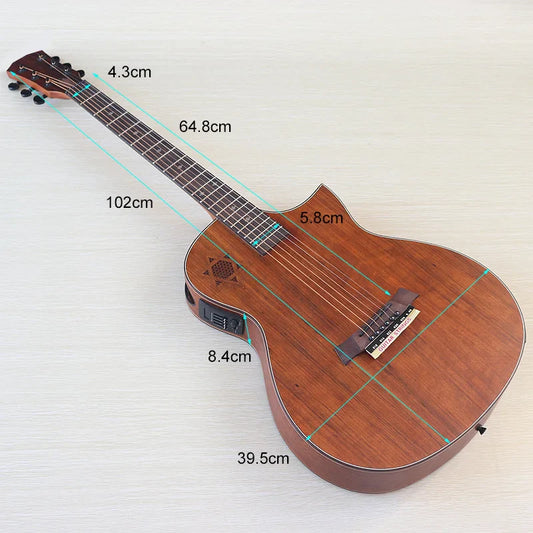 40 Inch Hickory Wood Acoustic Electric Guitar – 6 String Matte Finish Folk Rock Instrument With Technical Wood Fingerboard