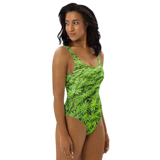 Marijuana One-Piece Swimsuit / Weed Swimwear