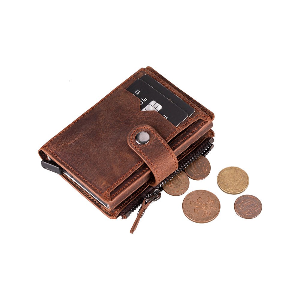 Andalusia Genuine Leather Pop-Up Cardholder with RFID Protection