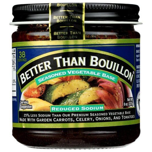 BETTER THAN BOUILLON: Seasoned Vegetable Base Reduced Sodium, 8 oz