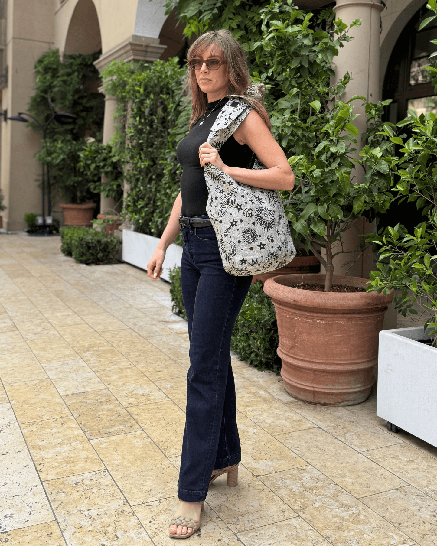Kathmandu Collection Celestial Print Hobo Bag