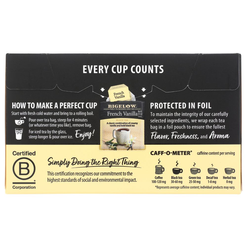 BIGELOW: French Vanilla Black Tea 20Bg, 1.28 oz
