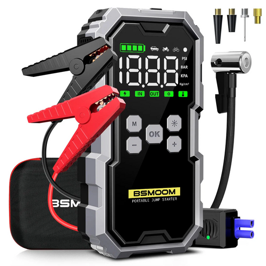 BOOMcharge 7000A – Mega Power Car Jump Starter + Smart Air Compressor + LED Power Bank Combo
