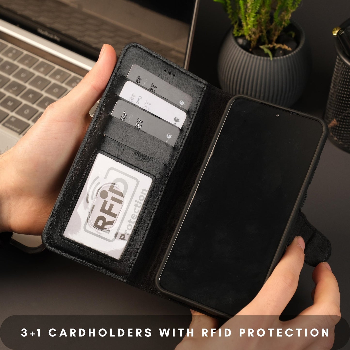 Buffalo Leather Samsung Galaxy S24 Plus Wallet with Detachable Case