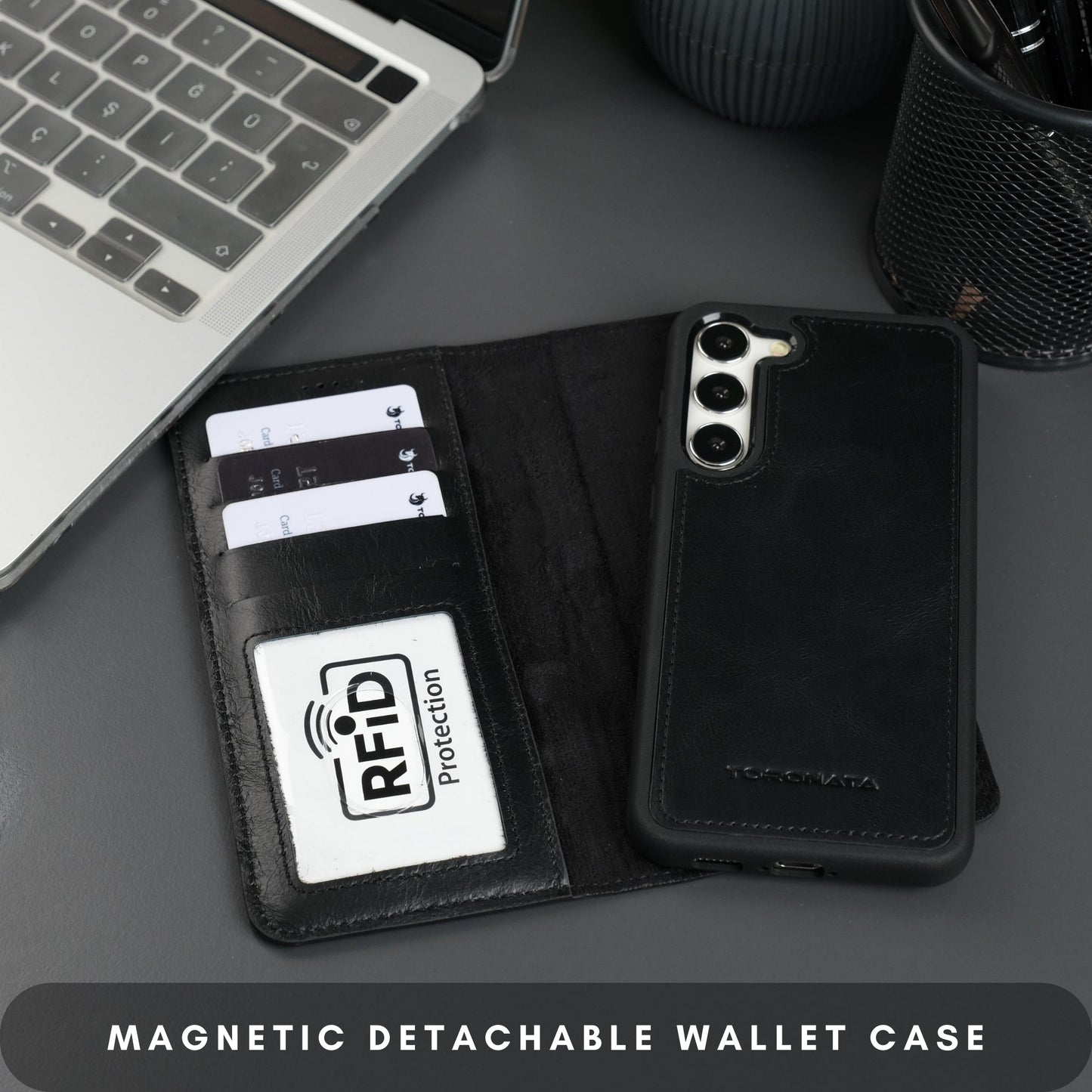 Buffalo Leather Samsung Galaxy S24 Wallet with Detachable Case