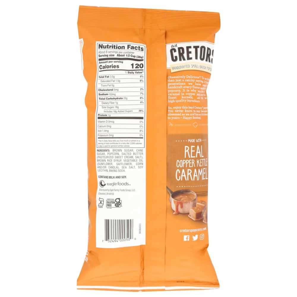 GH CRETORS Caramel Corn -Handcrafted |Copper Kettle Crafted| Rich  8oz