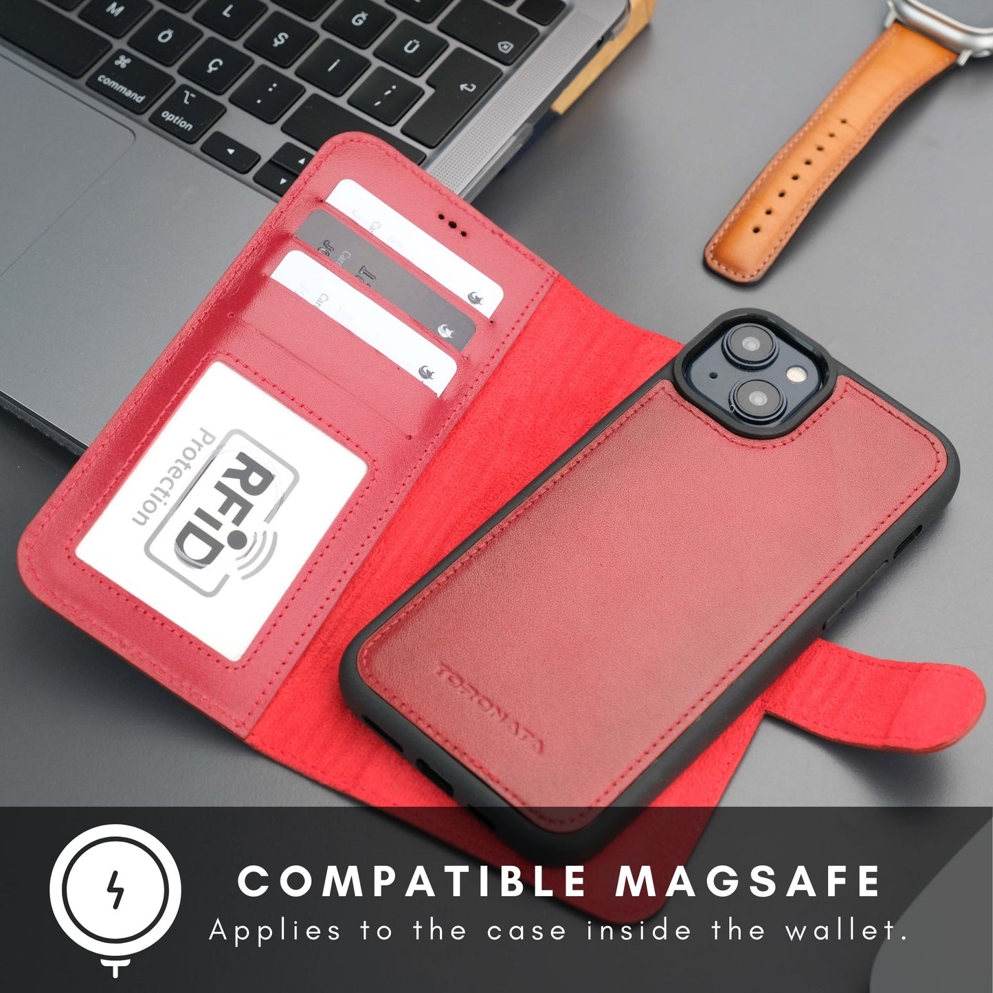 Casper iPhone 16 Plus Wallet Case Leather MagSafe