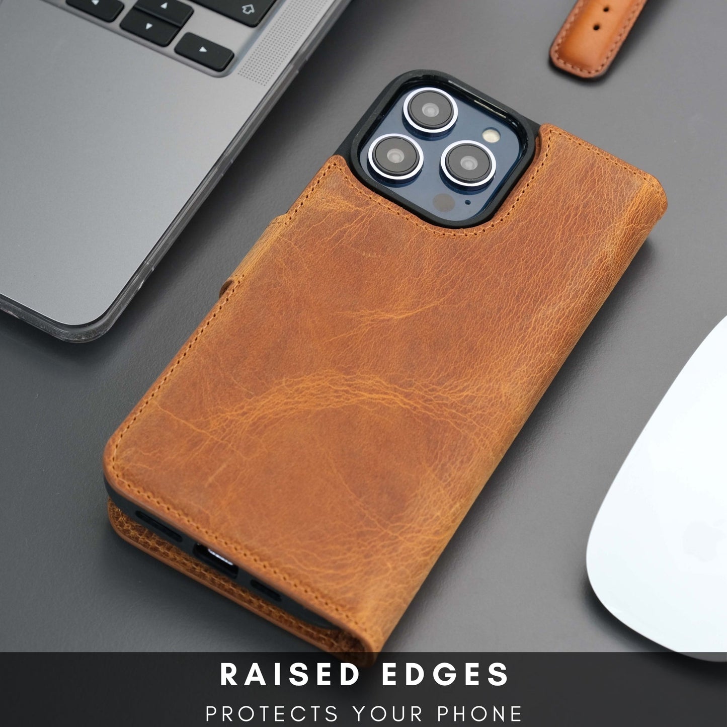 Casper Leather iPhone 15 Pro Wallet Case | Detachable MagSafe Compatible RFID Protection