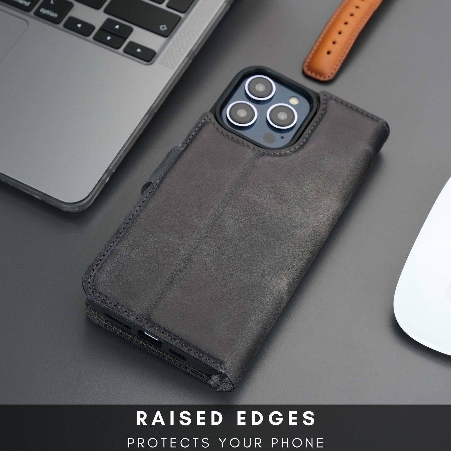 Casper Leather iPhone 15 Pro Wallet Case | Detachable MagSafe Compatible RFID Protection