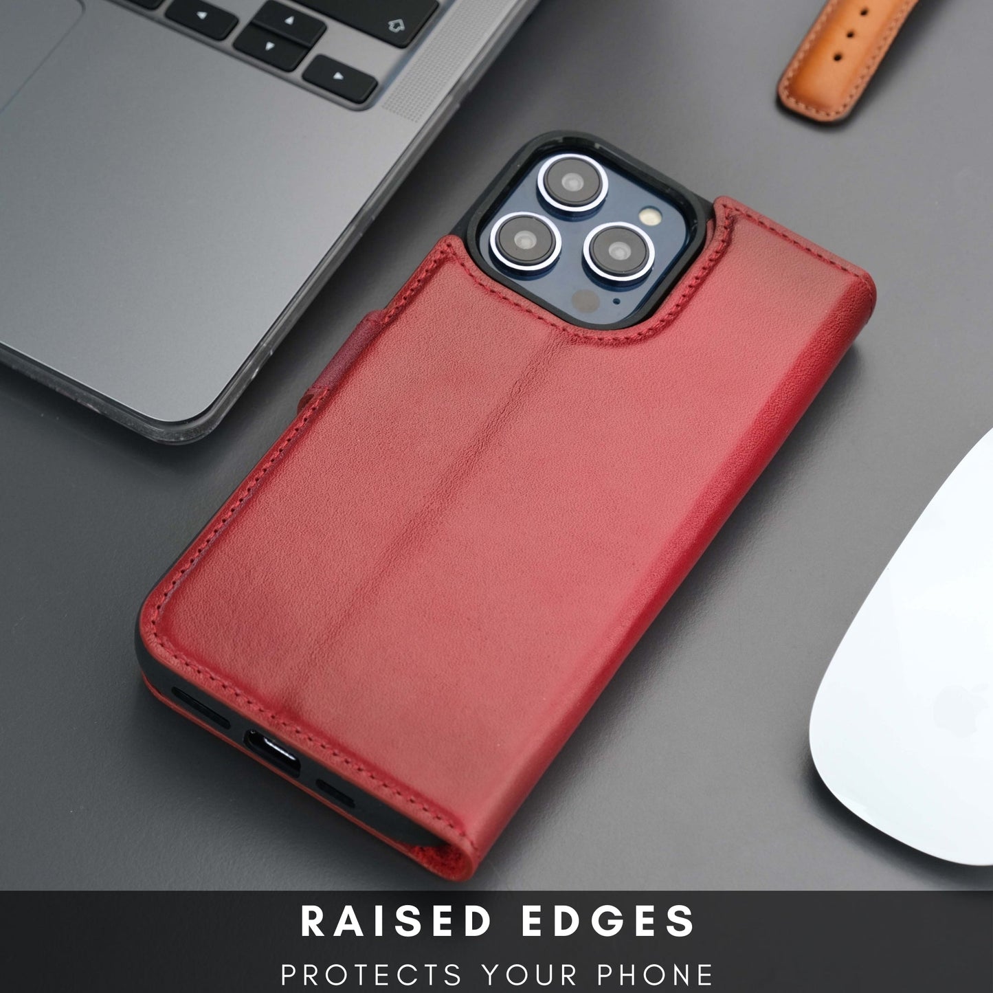 Casper Leather iPhone 15 Pro Wallet Case | Detachable MagSafe Compatible RFID Protection