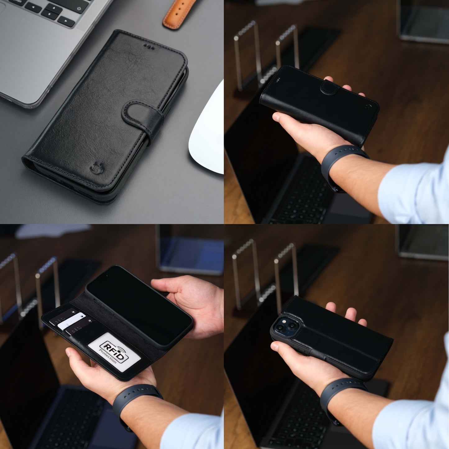 Casper Leather iPhone 15 Wallet Case | Detachable MagSafe Compatible RFID Protection