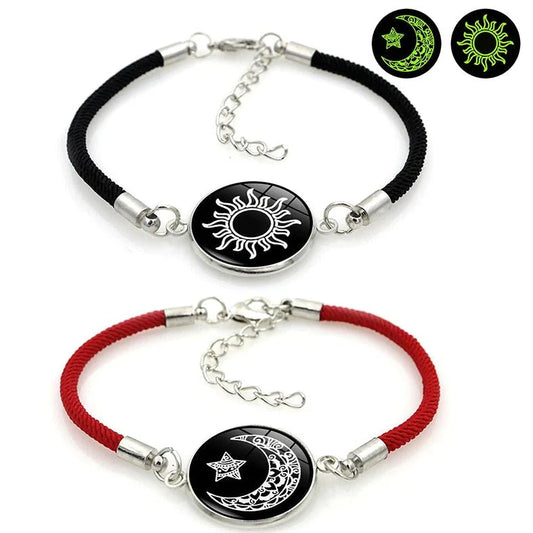 Celestial Love: Luminous Sun & Moon Couple Bracelets – For Those Who Share the Stars