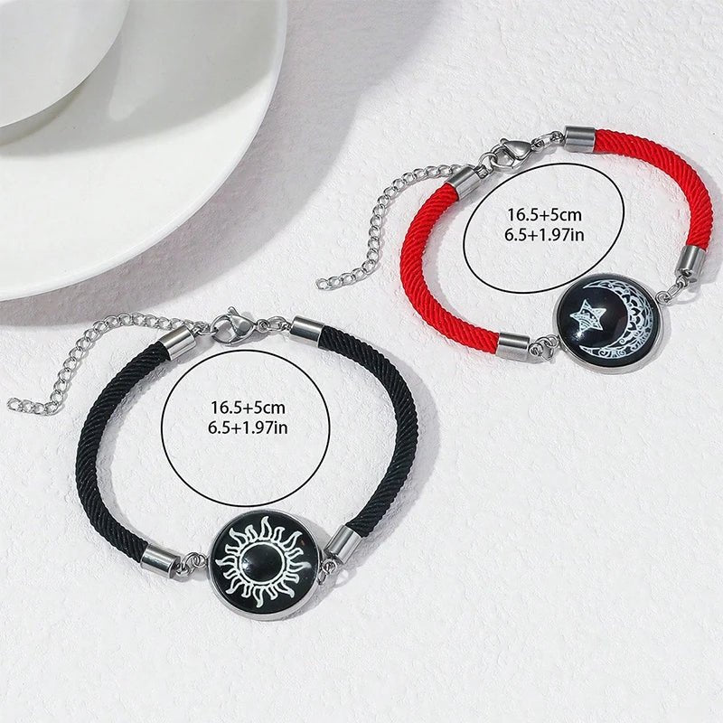 Celestial Love: Luminous Sun & Moon Couple Bracelets – For Those Who Share the Stars
