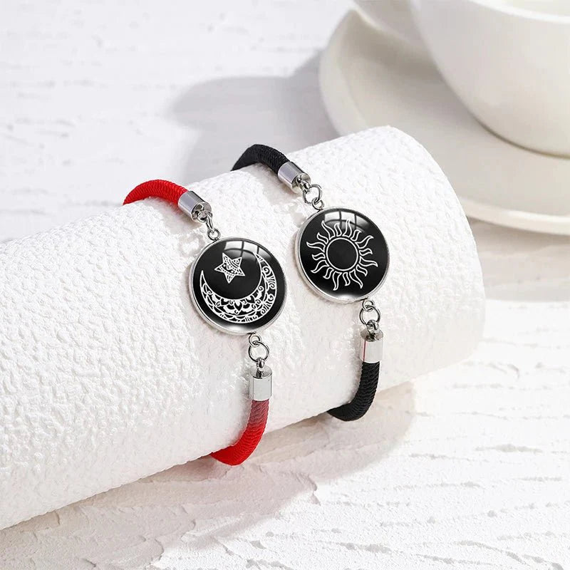 Celestial Love: Luminous Sun & Moon Couple Bracelets – For Those Who Share the Stars
