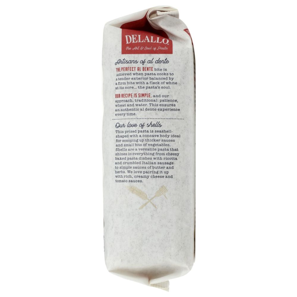 DELALLO: Organic Whole Wheat Pasta Shells, 16 oz