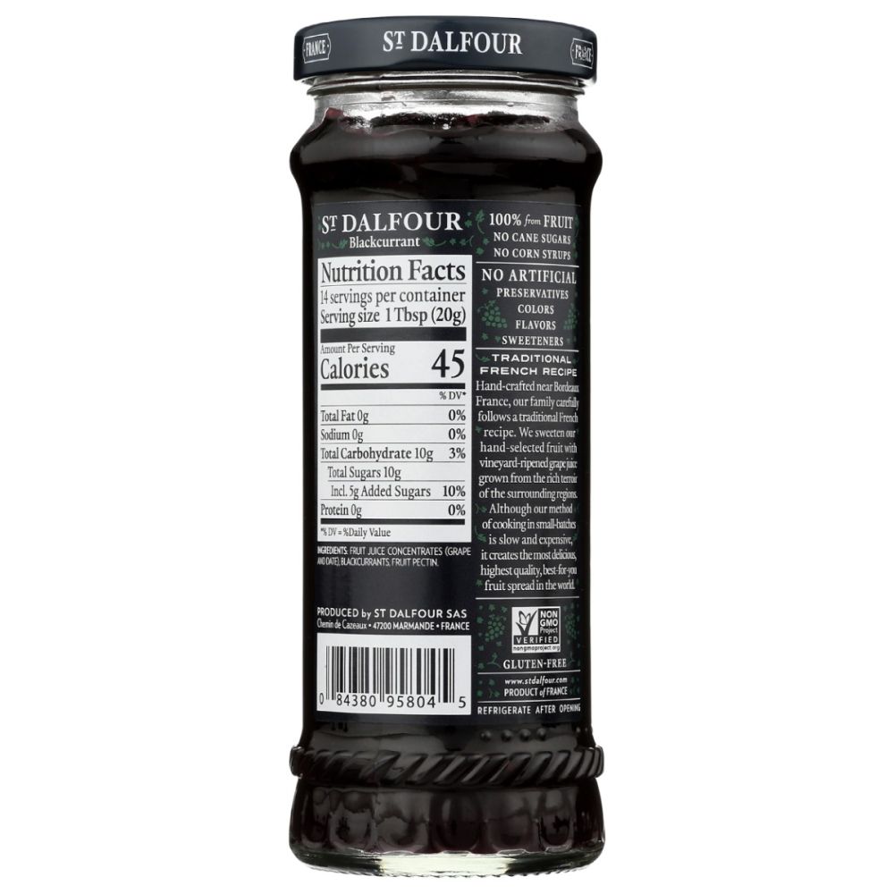 ST DALFOUR: Blackcurrant Fruit Spread, 10 oz