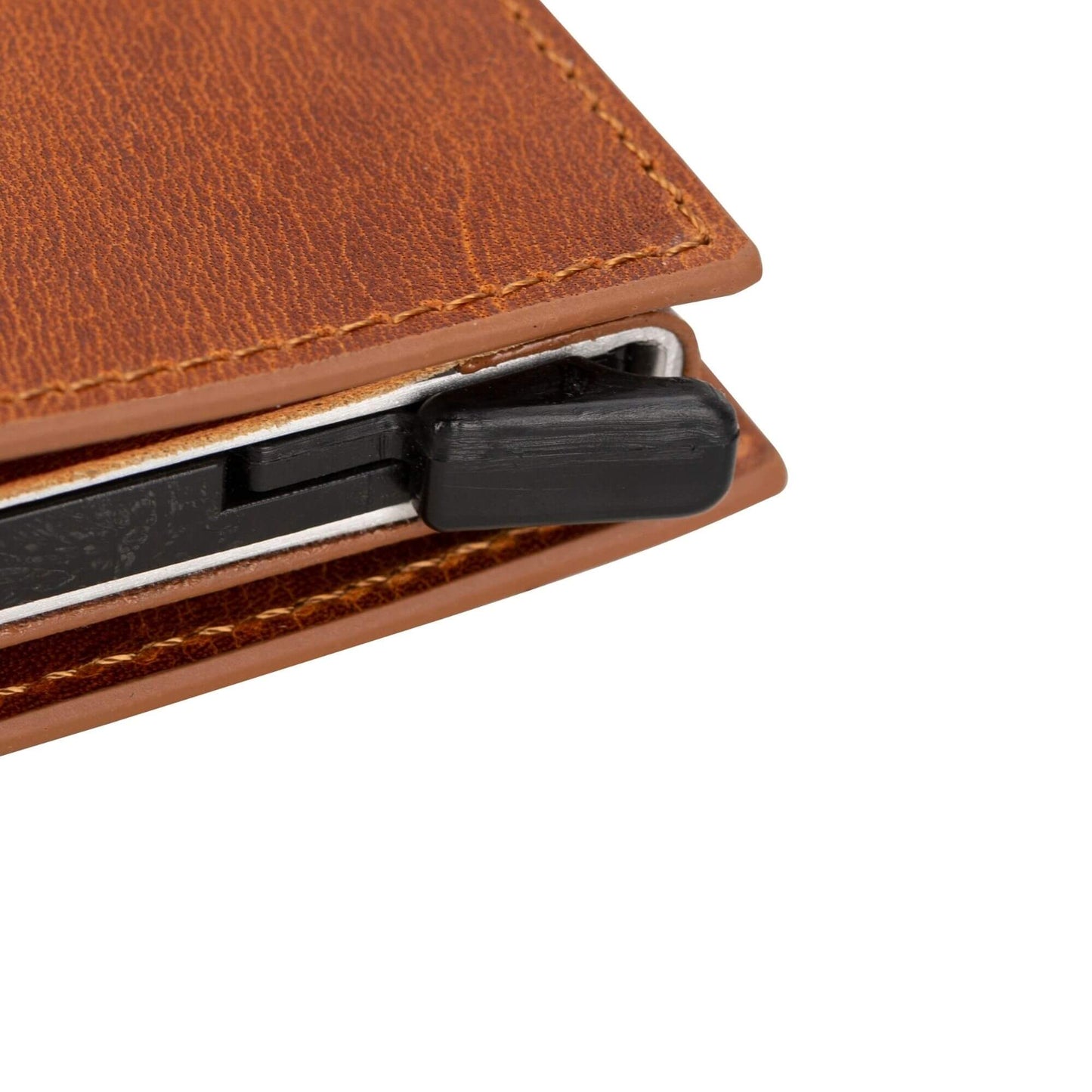 Douglas Genuine Leather Pop-Up Wallet with AirTag Slot - RFID Blocking Cardholder