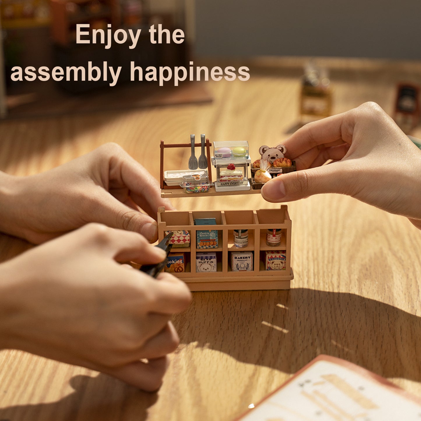 Robotime Rolife Becka's Baking House DIY Miniature House for Kids Children 3D Wooden Assembly Toys Easy Connection Home Decorate
