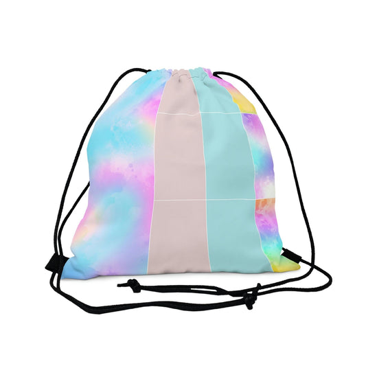 Decorative Drawstring Bag, Pastel Colorblock S1