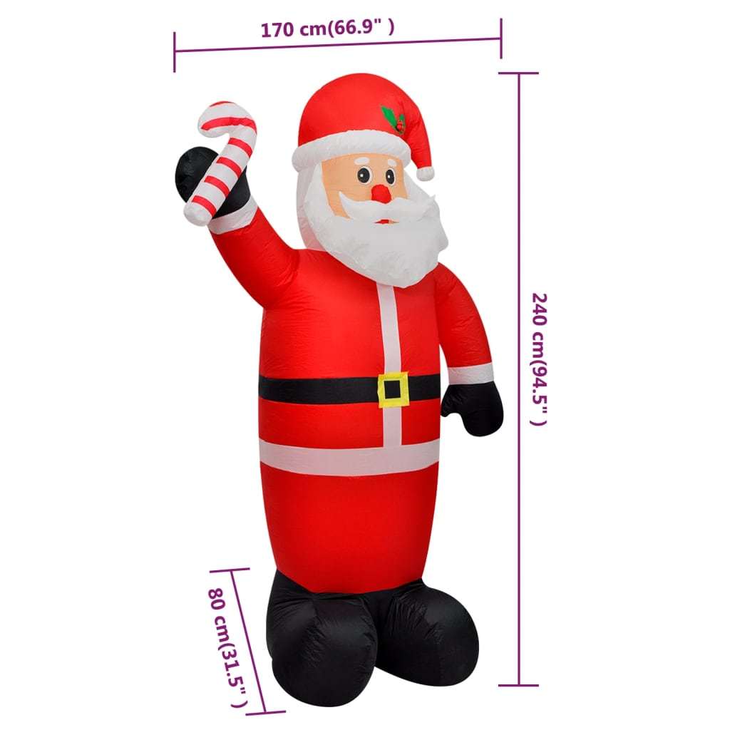 Christmas Inflatable Santa Claus with LEDs 8 ft