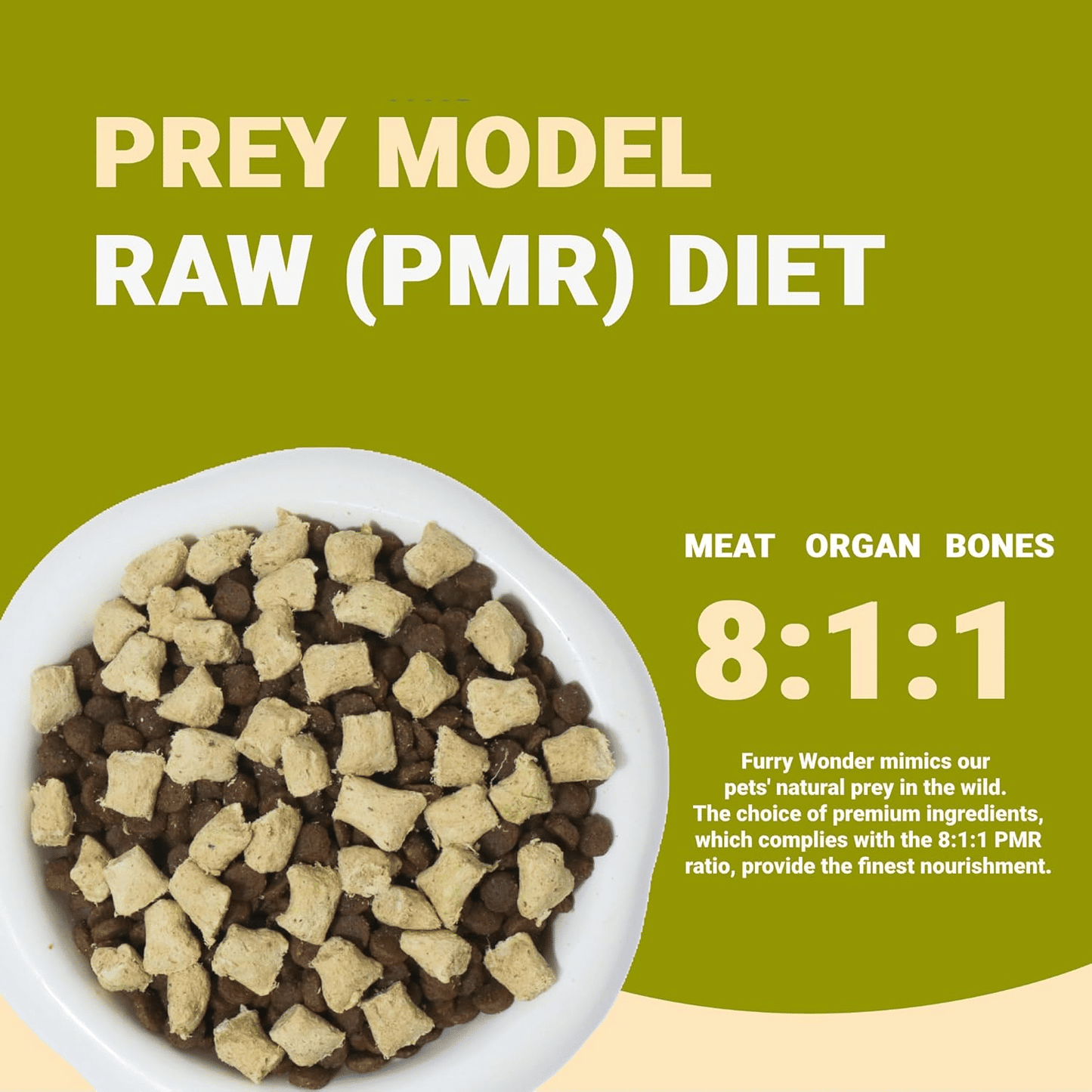 Freeze Dried Raw Cat Food Grain Free Mighty Bites for Cats 16oz High Protein Cat Food for All Breeds and Life Stages, Chicken & Pigeon