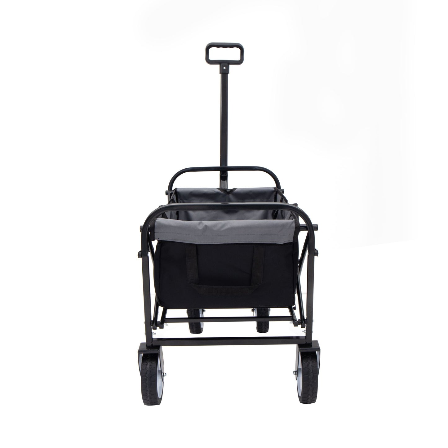 Collapsible Foldable Wagon Cart with strapping system, Beach Wagon , Utility Cart , Utility Wagon Grocery Cart for Camping Shopping Sports Gardeing Fishing Supports 225lbs All-Terrain Wheels black