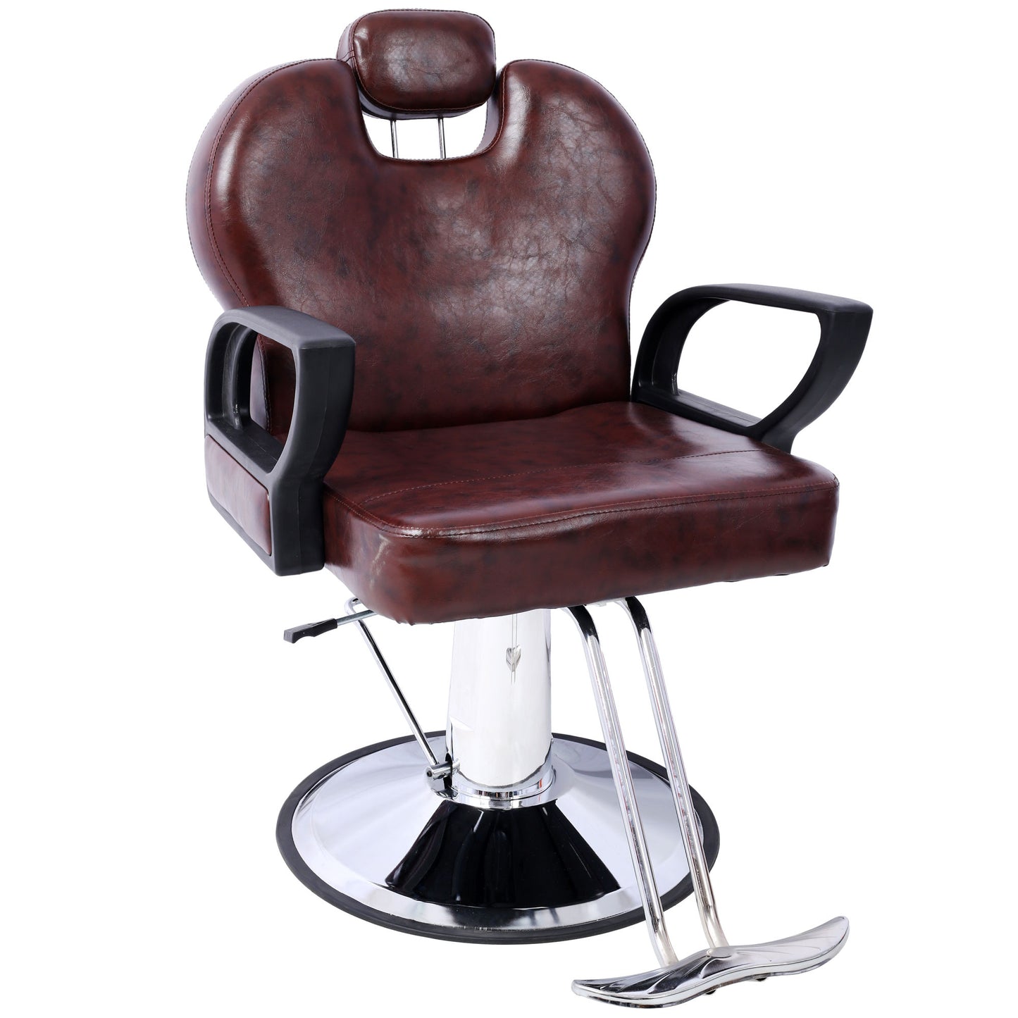 Artist hand Hair Stylist All Purpose Barber Chair for Barbershop Salon Chair,Heavy Duty Hydraulic Barber Chair Spa Furniture Shampoo Reclining Extra Wider Seat Beauty Hair Salon Equipment ,brown