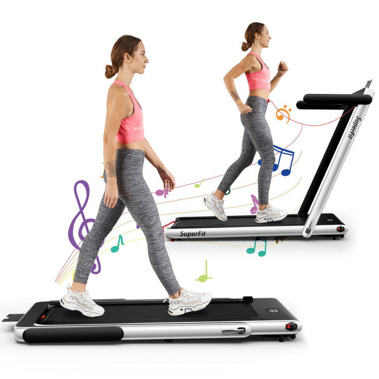 2.25HP 2 in 1 Folding Treadmill with APP Speaker Remote Control