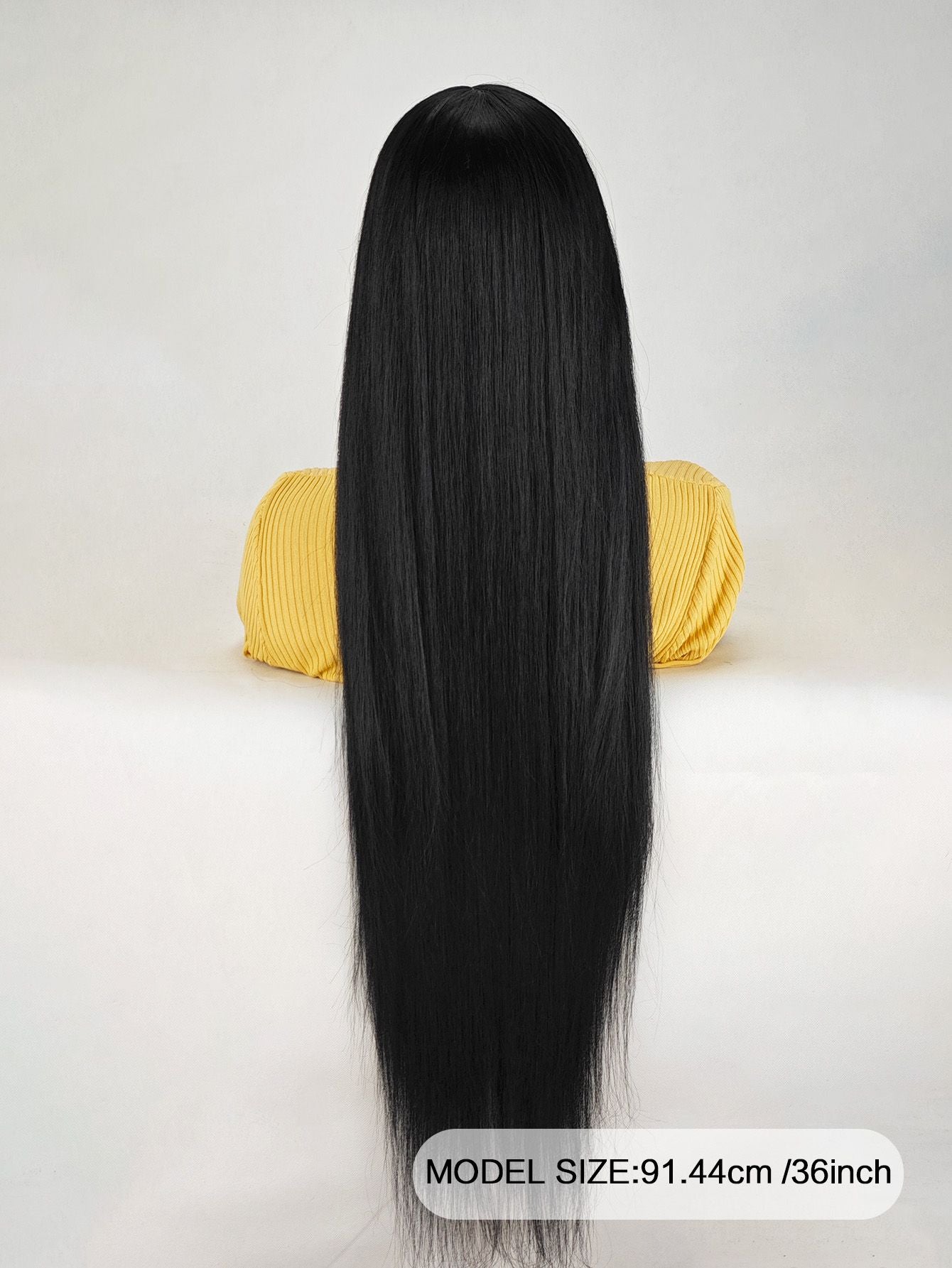 36 Inch Yaki Straight Lace FrontSynthetic Wig with Middle Parting andBaby Hair for Women