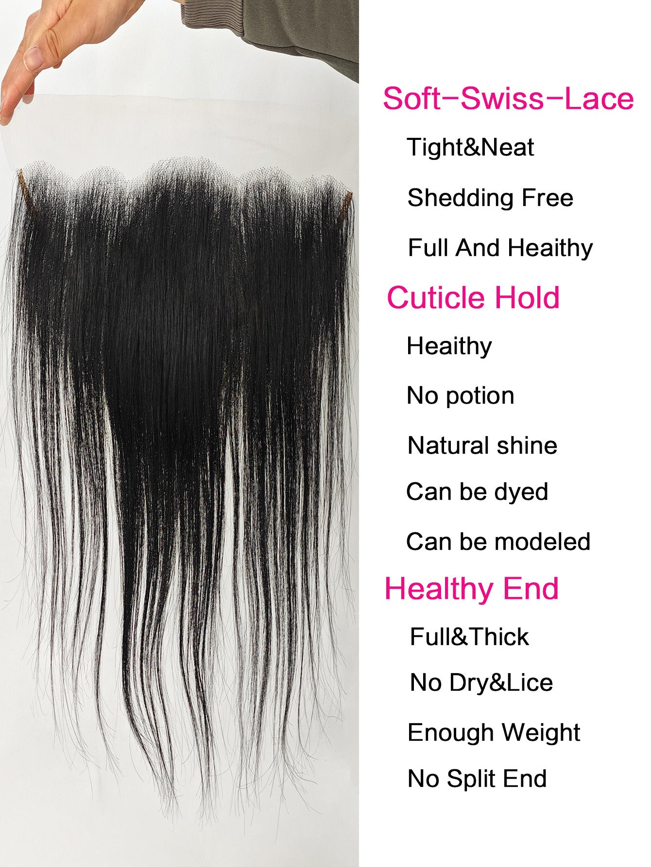 12' HD Lace Frontal Closure Straight Human Hair Ear to Ear with Baby Hair - Free Part Brazilian Straight Hair Extensions