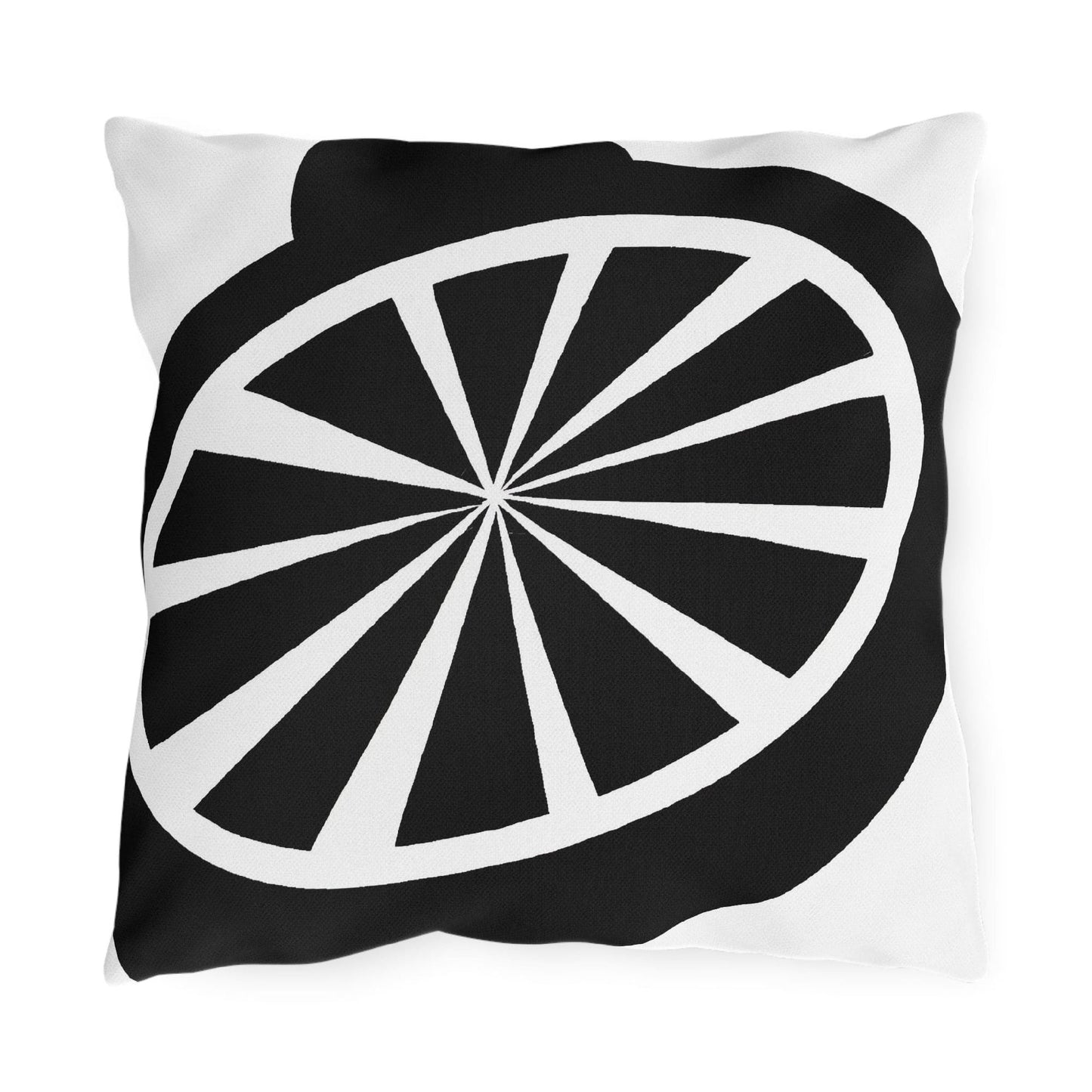 Decorative Outdoor Pillows With Zipper - Set Of 2, Black And White Geometric Pattern