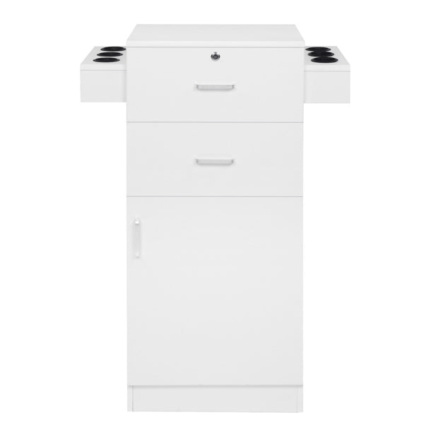 15 cm P2 density board pitted surface 2 drawers 1 door 6 hair dryer double ear cabinet with lock Salon cabinet white