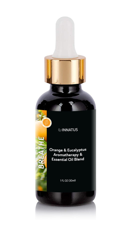 Breathe Essential Oil Blend – 1oz Pure Orange & Eucalyptus Essential Oil for Diffusers, Baths, & Massage – Energizing & Uplifting Aromatherapy for Relaxation & Stress Relief  "