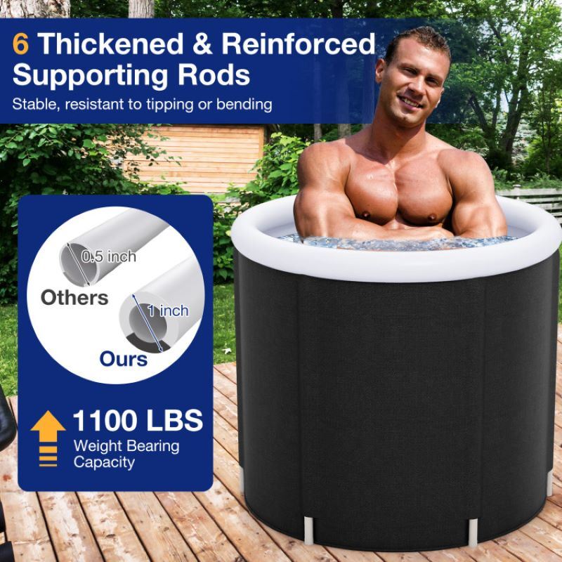 Outdoor Ice Plunge Tub with Lid for Household