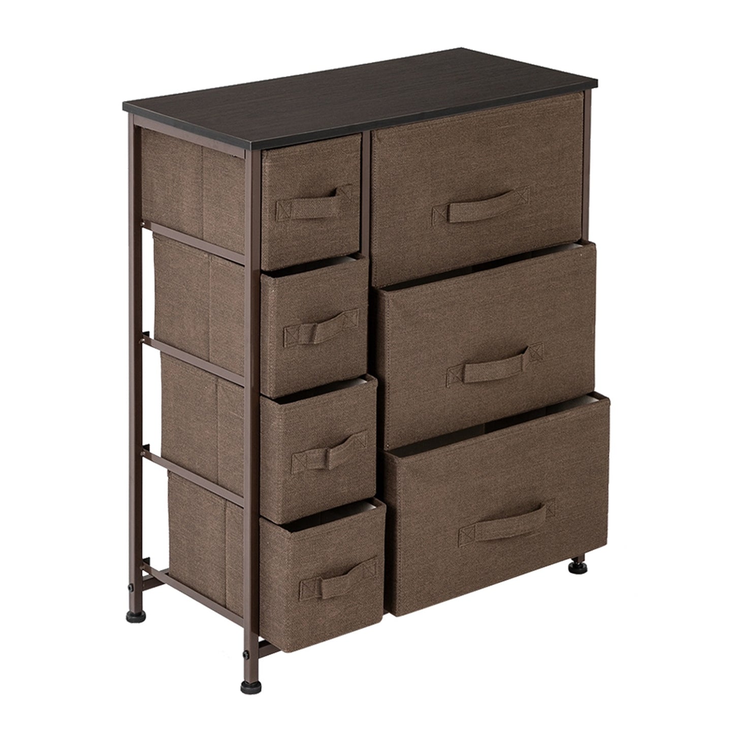 Dresser With 7 Drawers - Furniture Storage Tower Unit For Bedroom, Hallway, Closet, Office Organization - Steel Frame, Wood Top, Easy Pull Fabric Bins RT