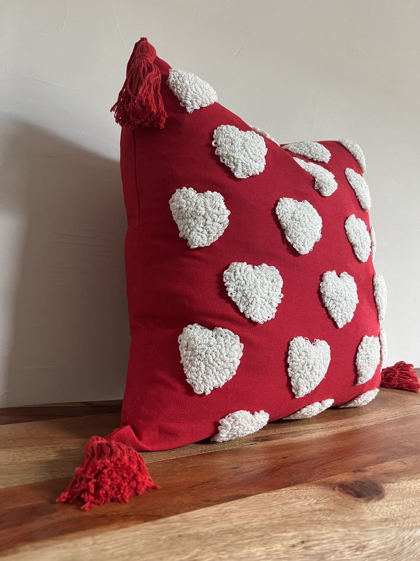 Valentines day throw pillow cover tufted