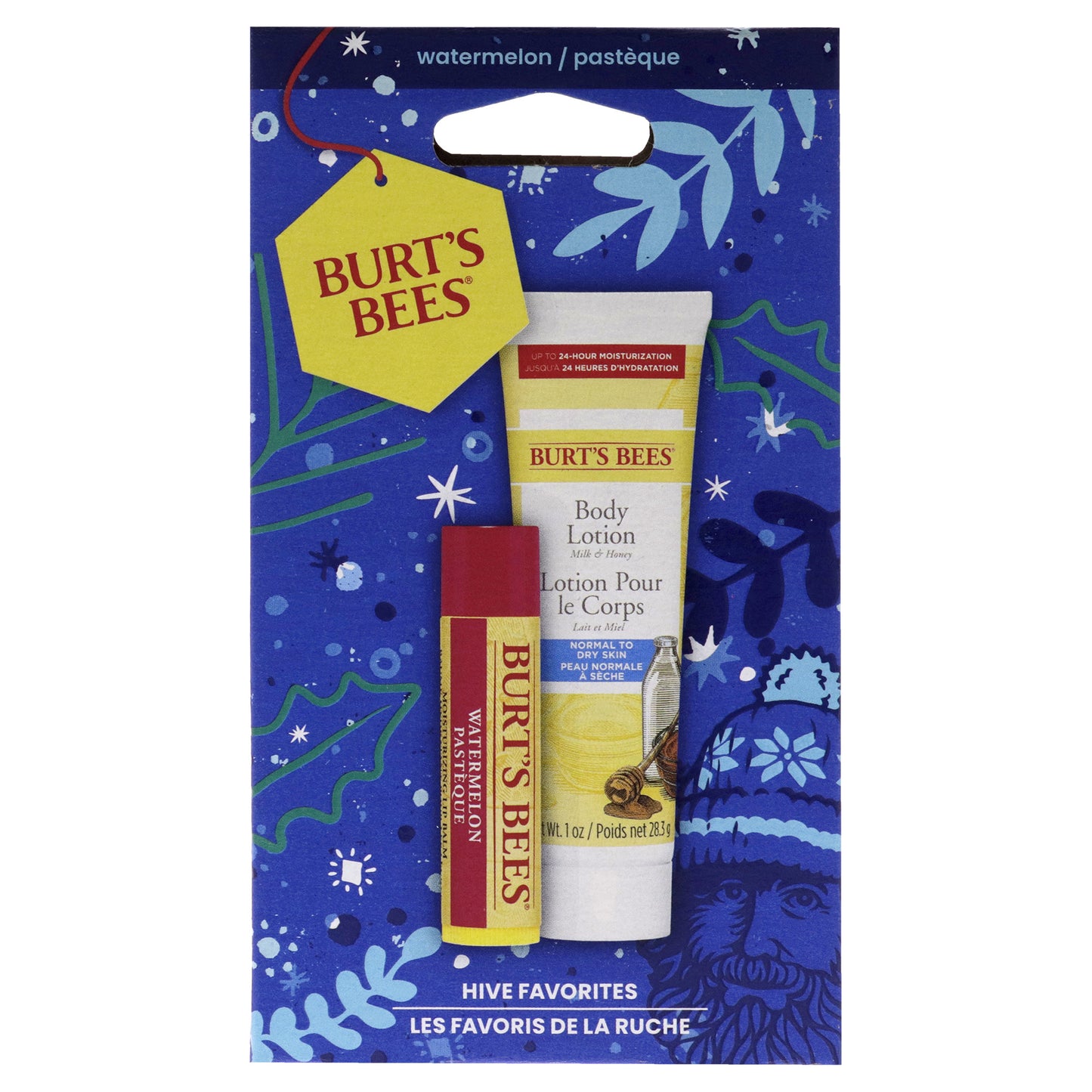 Burts Bees Hive Favorites Watermelon Gift by Burts Bees - 2 Pc 0.15oz Watermelon Lip Balm, 1oz Body Lotion