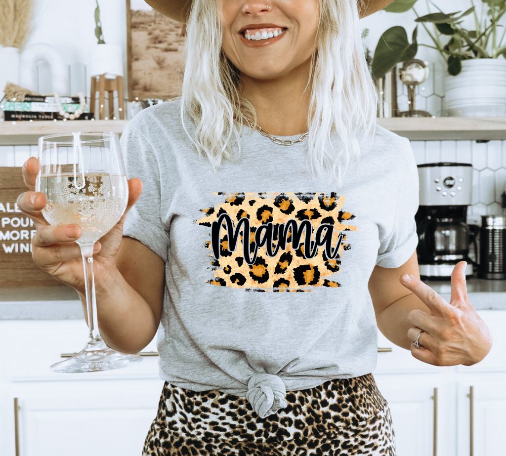 Mama T-shirt, Mother's Day Shirt, Pregnancy Reveal Tee, Mother Tshirt, Mom Life Top, Trendy Mom Gift, Leopard Mama Tshirt, Motherhood Shirt