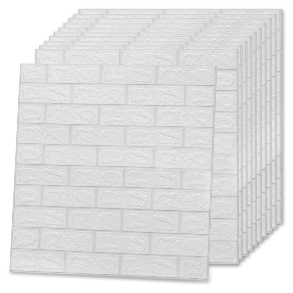 3D Wallpaper Bricks Self-adhesive 40 pcs White