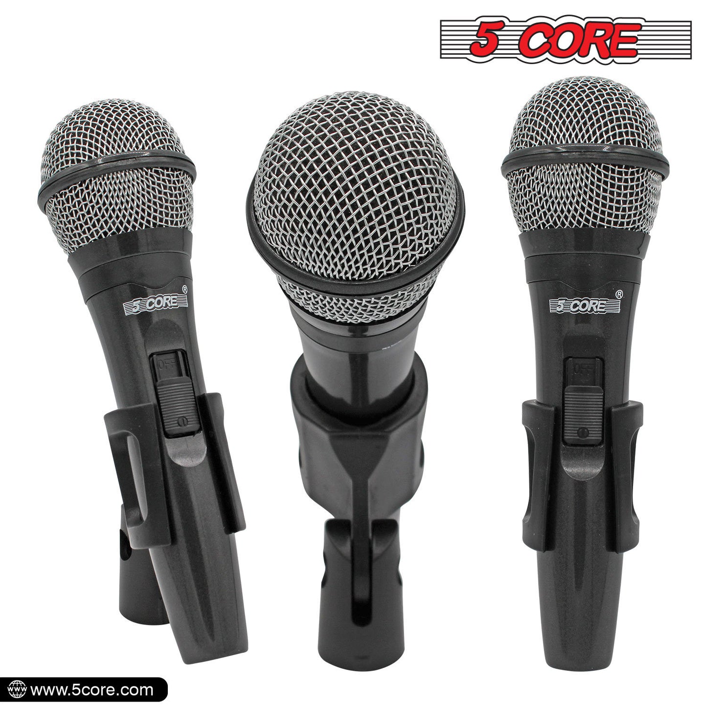 5 Core Microphone XLR Dynamic Mic Karaoke Singing Handheld Microfono Wired Professional Unidirectional 1/4 Plug In Cord Connection for Vocal DJ Music - PM 600