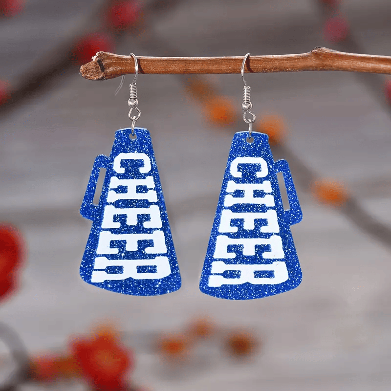 Sparkling Cheerleader Megaphone  Earrings - Show Your Spirit!