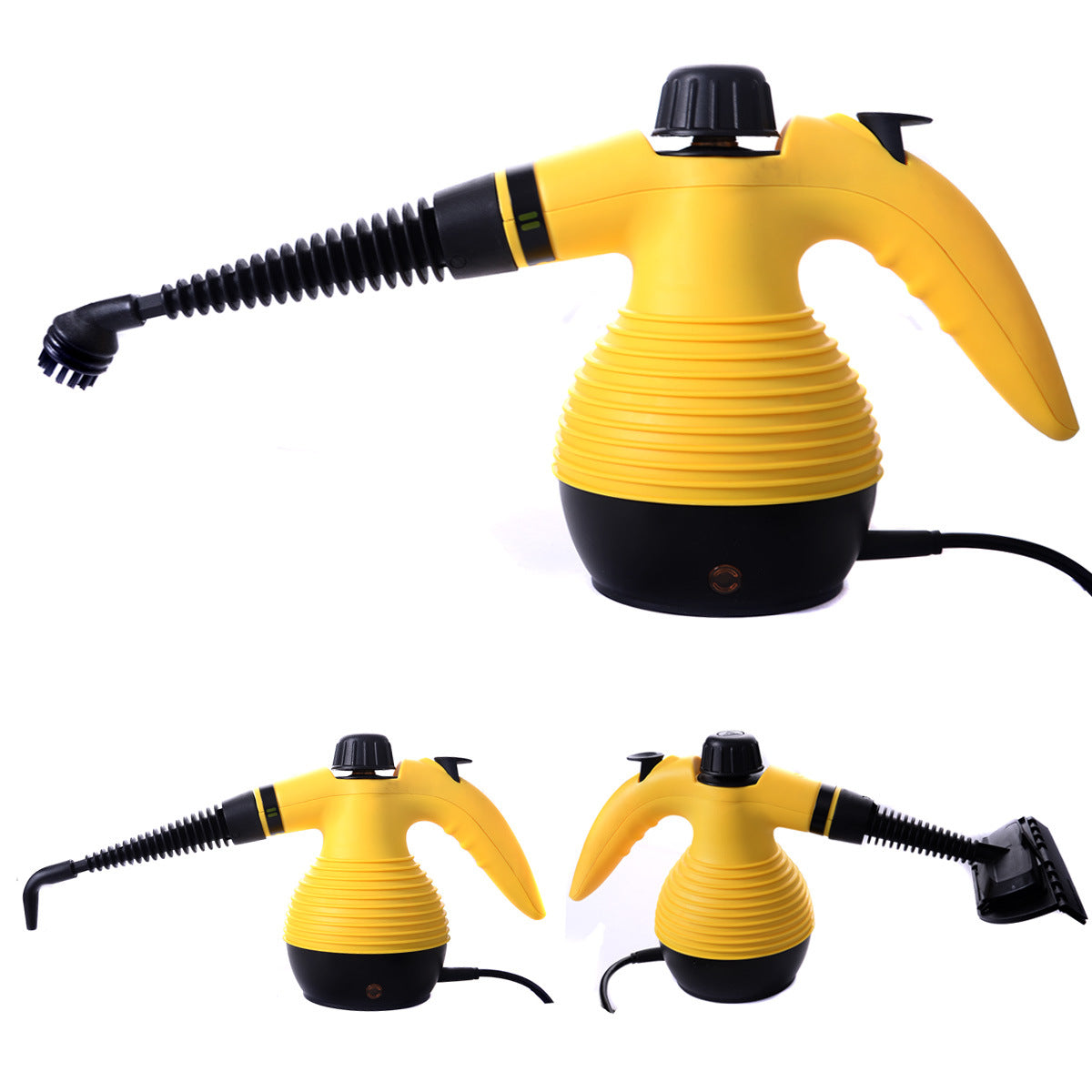 Handheld Pressurized Steam Cleaner with 9-Piece Accessory Set, Multifunctional Steam Cleaning for Car, Home, Bedroom, Chemical-Free, Yellow XH